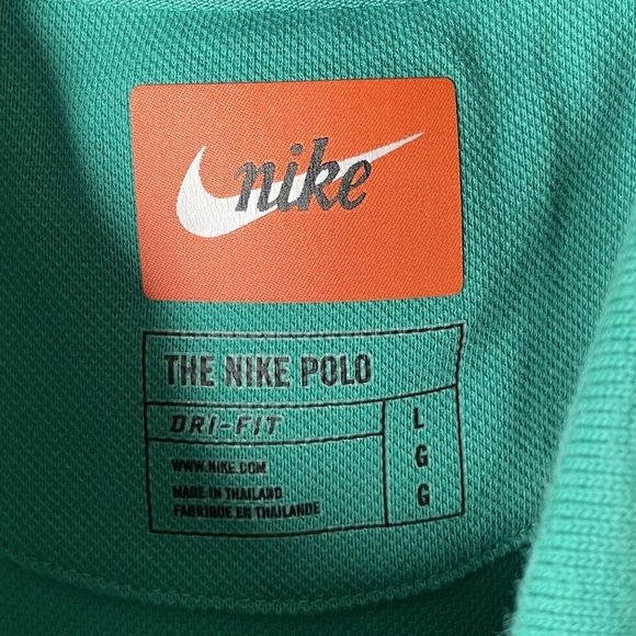 NIKE Tiger Woods Polo Shirt Mens Large Green Dri-Fit Frank Logo Masters Golf - Picture 10 of 10